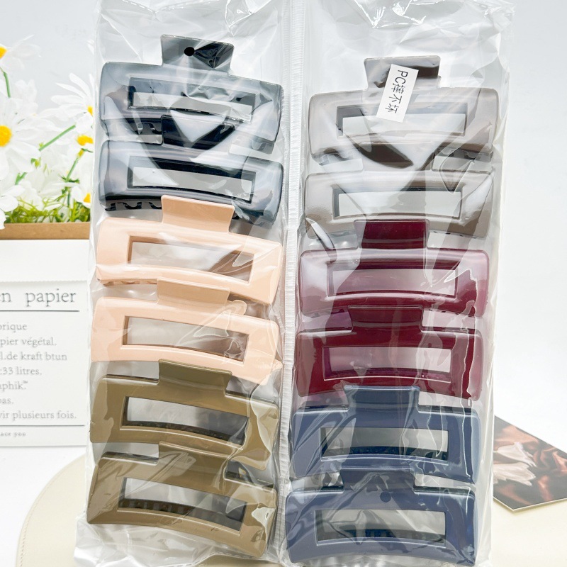 Pinza de pelo grande de plástico con diseño de PC, color té con leche, para mujer, estilo coreano, versión coreana, accesorios de tienda de dos yuanes. image 19