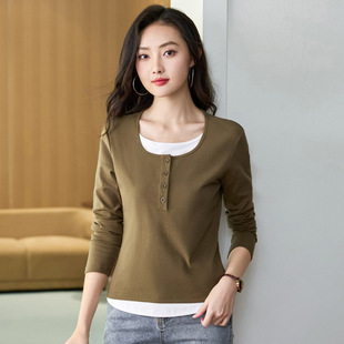 T-shirt�كɼ��_Ͳ�L��T�����³���Ů�b�ﶬ�����|����������w��