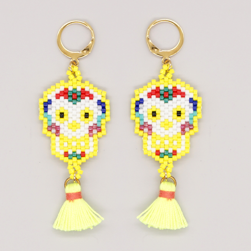 1 Pair Retro Geometric Beaded Plating Womenu0027S Drop Earrings