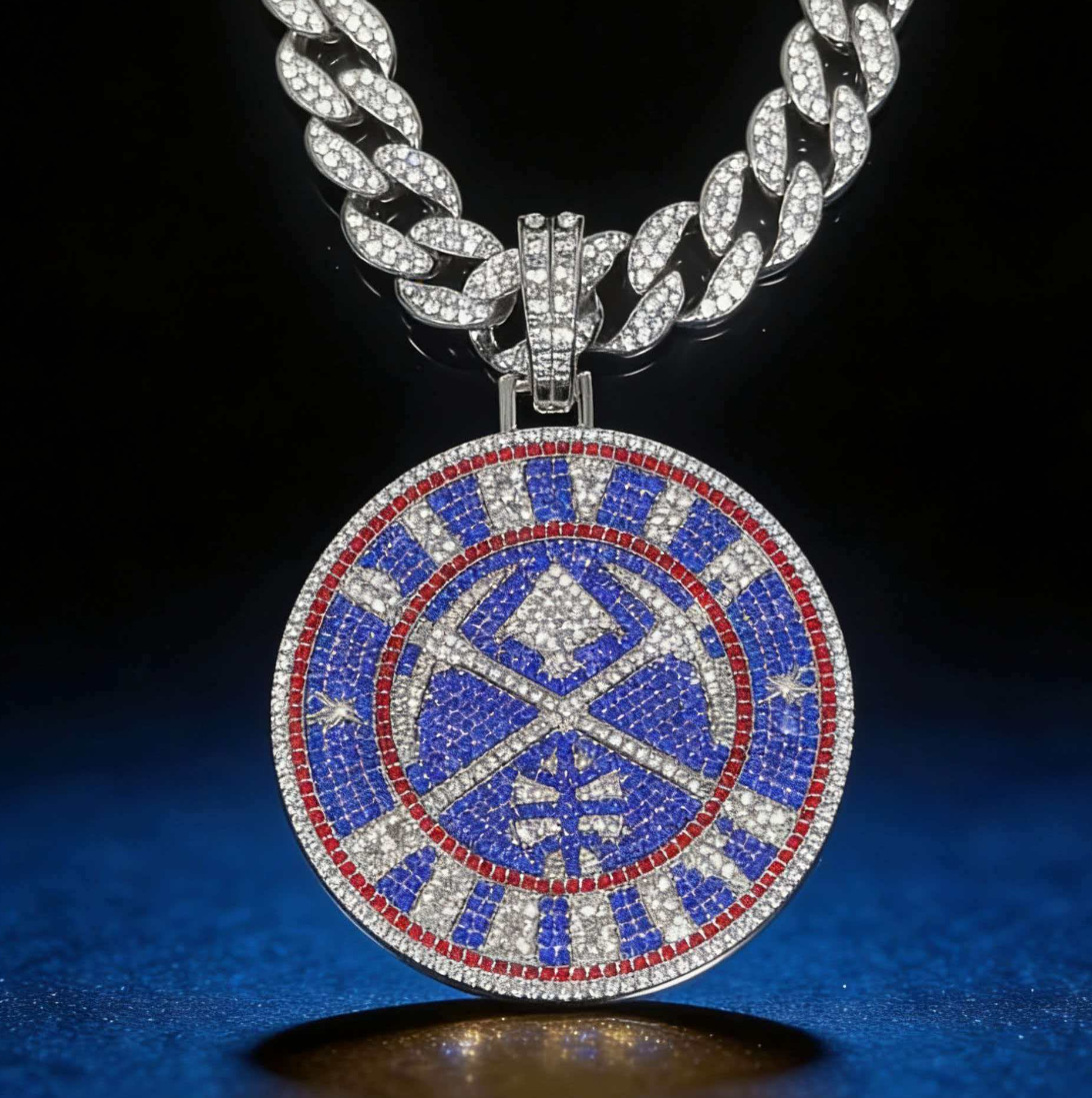 Europa y los Estados Unidos Hip Hop Denver Nuggets Colgante Emblema Collar Cuba hombre Colgante Personalidad Colgante Personalizado