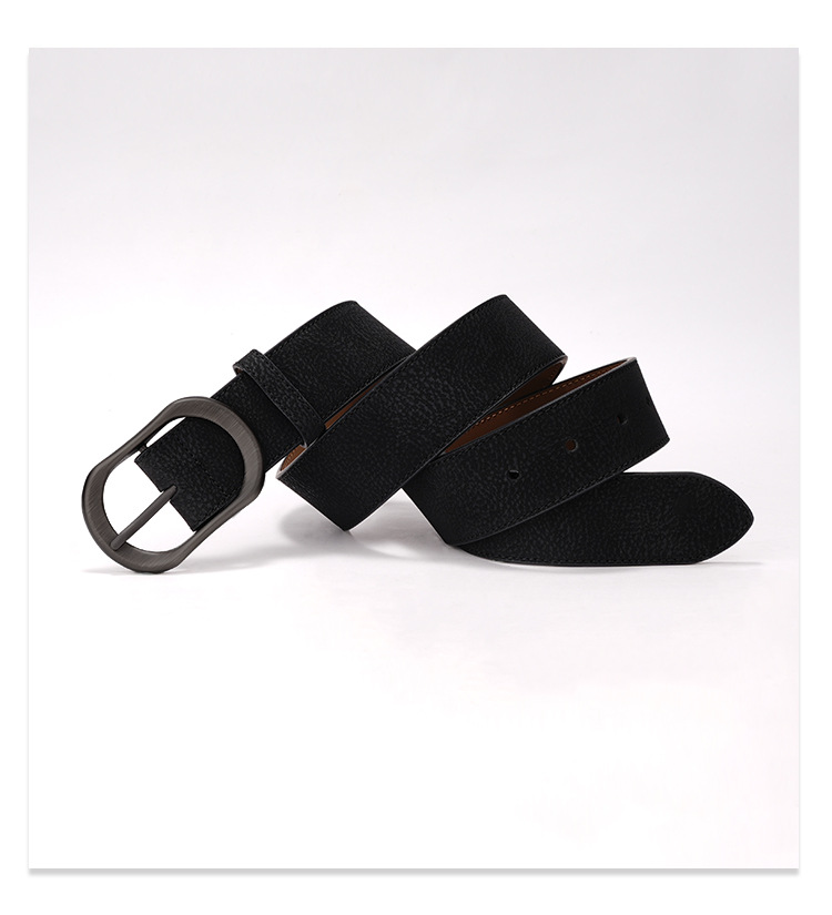 Neue Anzughose aus echtem Leder, schlichte Dornschließe, vielseitiger Gürtel aus Rindsleder für Damen_voghion.com