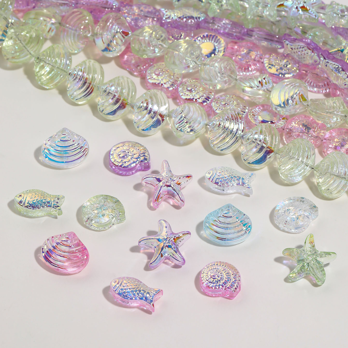 Marine glass beads handmade
