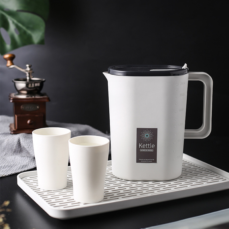 家用耐高溫塑料涼水壺超大容量冷水壺日式冰水壺透明涼茶壺果汁壺