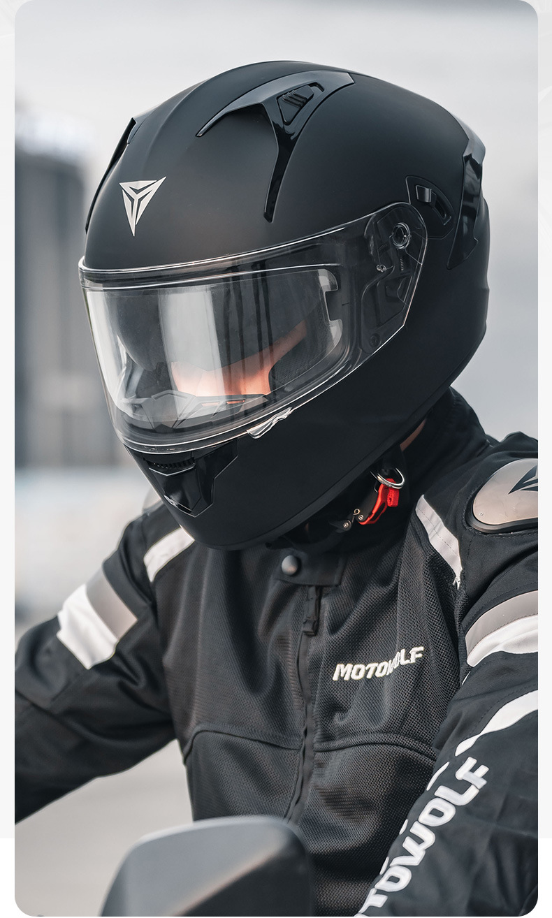 Suitable for Modo Wolf Motorcycle Helmet Anti-Fog Sticker Electric Vehicle High-Definition Transparent Lens Sticker Full-Face Helmet Sticker Helmet Film