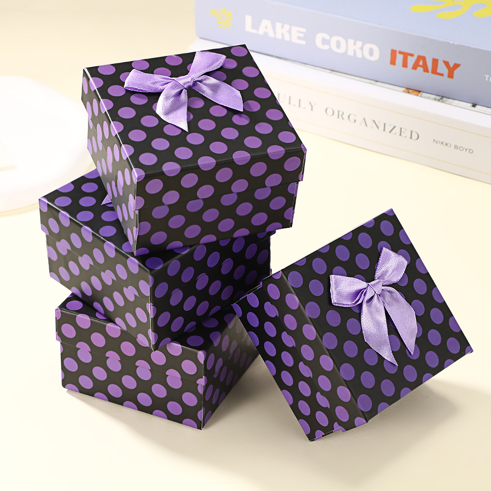New Polka Dot Paper Watch Box Jewelry Box with Lined Small Pillow Gift Box Watch Packaging Box Ready for Sale