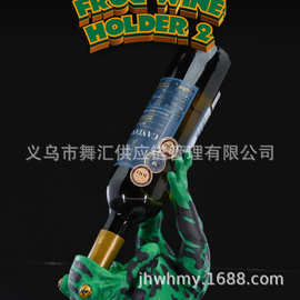 跨境新品搞怪青蛙酒架餐厅装饰品摆件红酒收纳架