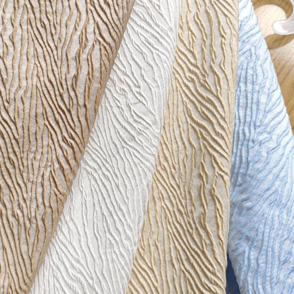 立体浮雕肌理感几何素雅斑马纹提花布料西服外套短裤鞋包裙子面料