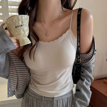 夏季吊带背心女2025新款内搭美背文胸带胸垫一体辣妹打底上衣外穿