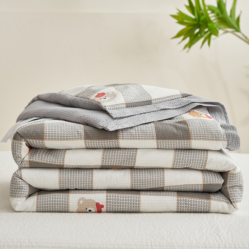 Hilado de espuma agradable para la piel de verano, edredón fresco de verano, dormitorio de estudiantes, edredón de aire acondicionado individual y doble, edredón fino, lavable a máquina