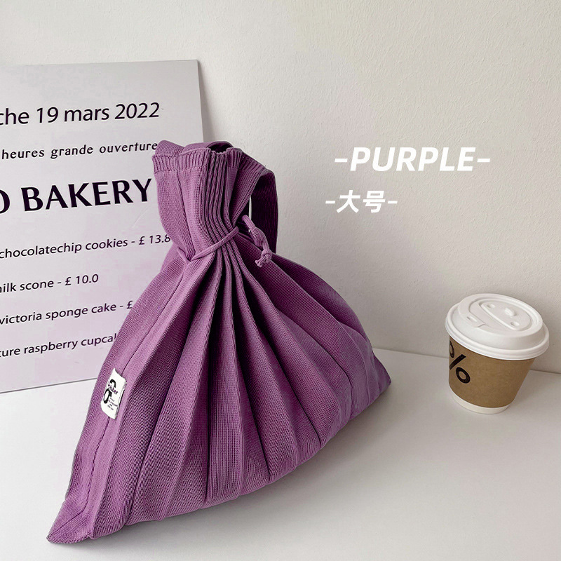 Corea del Sur Dongdaemun nicho bolso arco iris bolso plegable bolso de hombro de punto bolso de mano