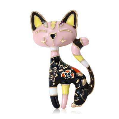 color cute cat brooch pin | Yaxa sancaqları