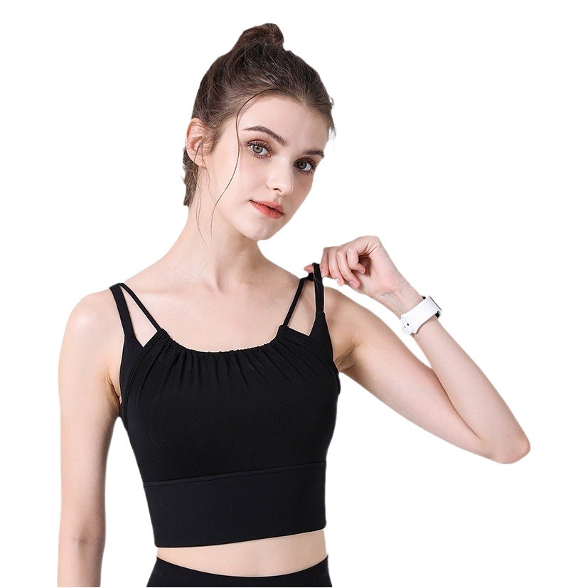 【Precio fijo】Sujetador deportivo de malla para mujer, sujetador de yoga con copas integradas, top para correr con efecto push-up, chaleco de fitness.