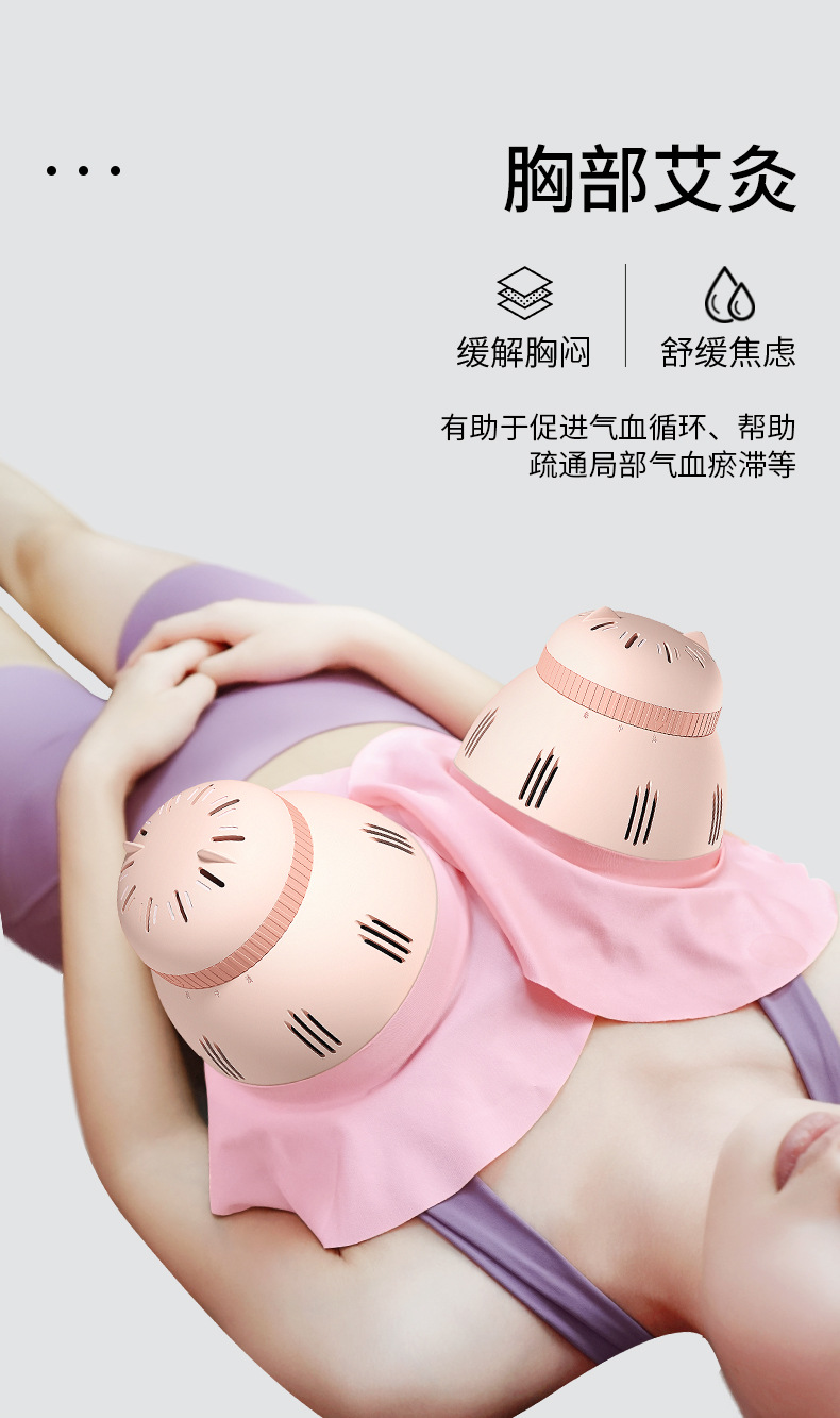 Portable Moxibustion Box for Home Warm Abdominal Heat Therapy with 24 Aged Moxa Sticks and 2 Smoke Filters quality and texture