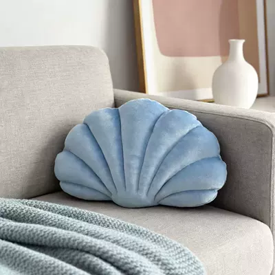 Oyuncaq yastıqlar Plush Shell-Shaped Pillow for - light-blue-shell-4025-small-size