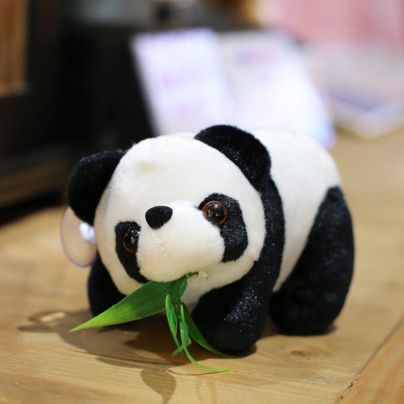 Muñeca de panda rojo del tesoro nacional, sosteniendo bambú, durmiendo, abrazando oso, juguete de peluche, muñeca de animal, colgante de simulación, muñeca de trapo