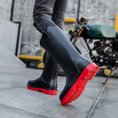 New stylish rain boots unisex simple mid-high rain boots waterproof water shoes for outdoor wear work boot men