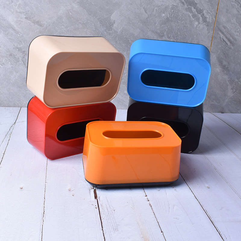 Caja de pañuelos de estilo europeo creativo hogar restaurante caja de pañuelos de plástico caja de pañuelos cuadrados de publicidad en stock impresión al por mayor