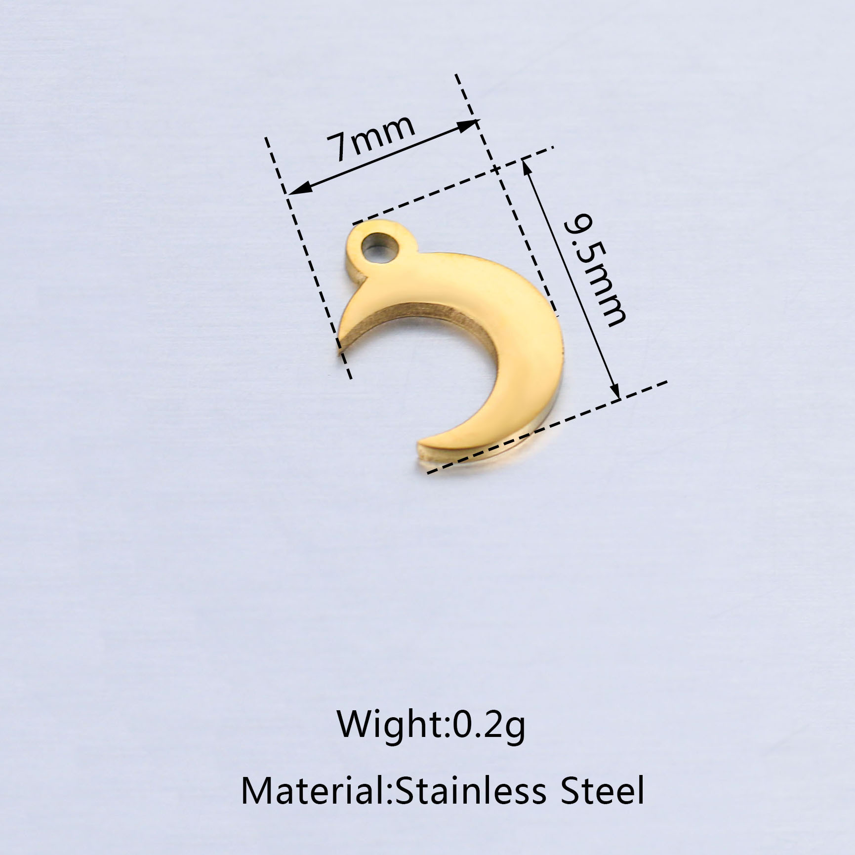 8g Weight Pendant Jewelry Making Type DIY Jewelry Accessories Classification 5 PCS/Package Quantity 304 Stainless Steel Material Star, Moon Pattern Plating Design Sweet Style 5 PCS/Package 304 Stainless Steel Star Moon Pendant 1
