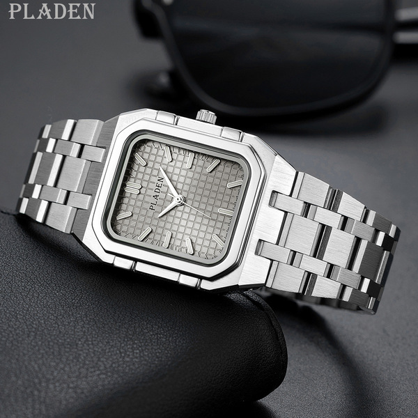 Trend square high quality quartz swiss watch stainless steel