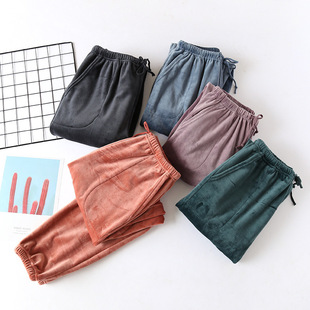 Women's Autumn and Winter Island Velvet Pajama Pants Fairy Warm Pants Thickened Warm Loose Pants Couple's Home Pants