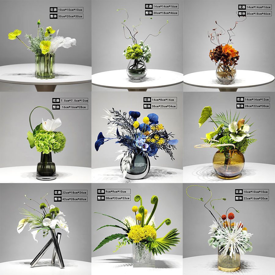 现代仿真花艺摆件假花绿植洽谈桌茶几客厅餐桌店铺假花洗漱台摆设