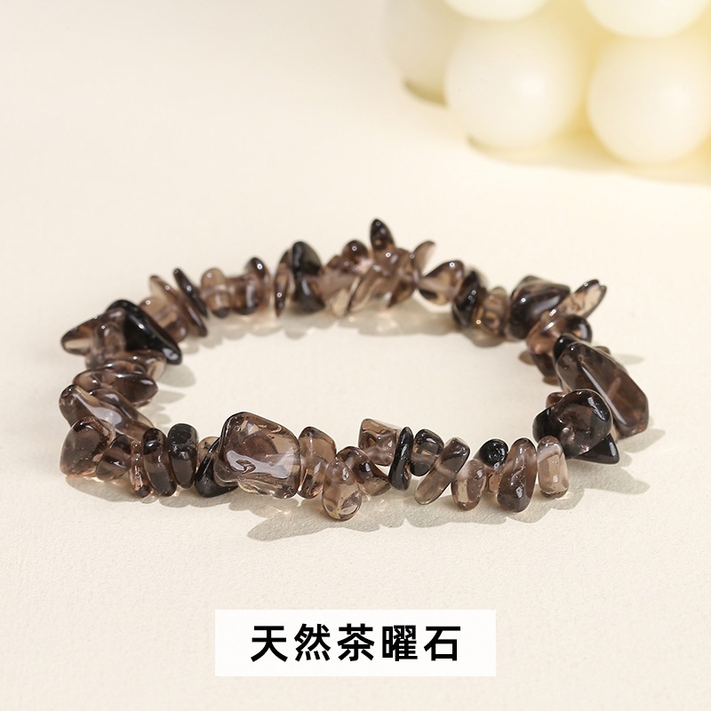 Bracelet tea-coloured natural stone