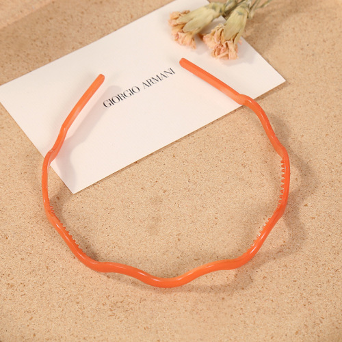 Candy color wavy hair hoop women's narrow hair buckle simple hair accessories outing accessories broken hair finishing headband