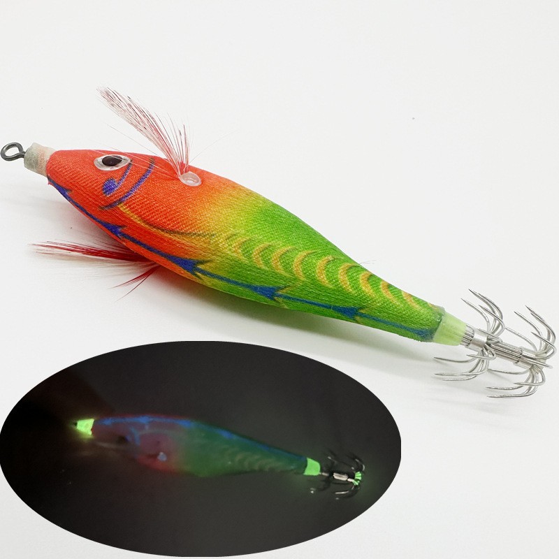 Señuelo de Calamar de Madera 6g 8cm Luminoso para Pesca image 22