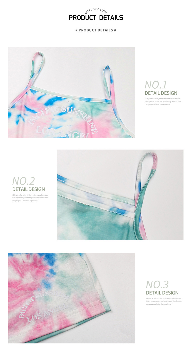 Set sportivi con pantaloncini con bretelle casual tie-dye_voghion.com