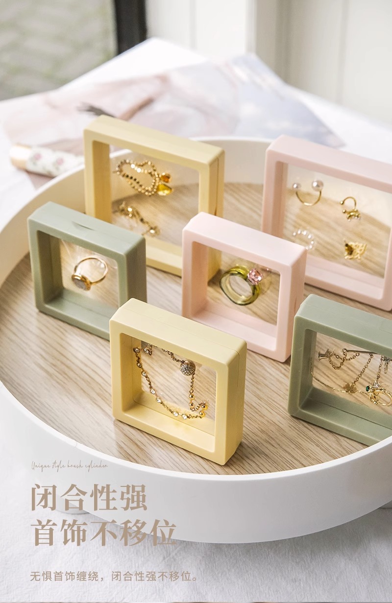 防氧化pe膜首饰盒项链手链饰品收纳密封袋耳环耳钉悬浮薄膜展示架详情4