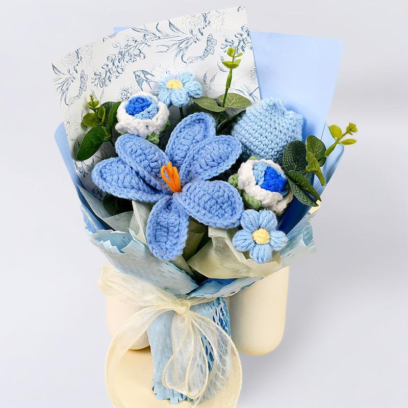 Tulipán abierto cabeza gorda tulipán rosa azul