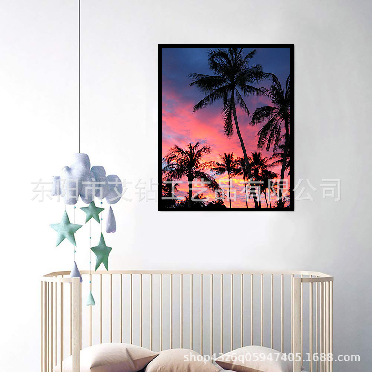 Seaside scenery Philippines holiday island Diamond painting Sunset coconut diy foreign trade Wholesale