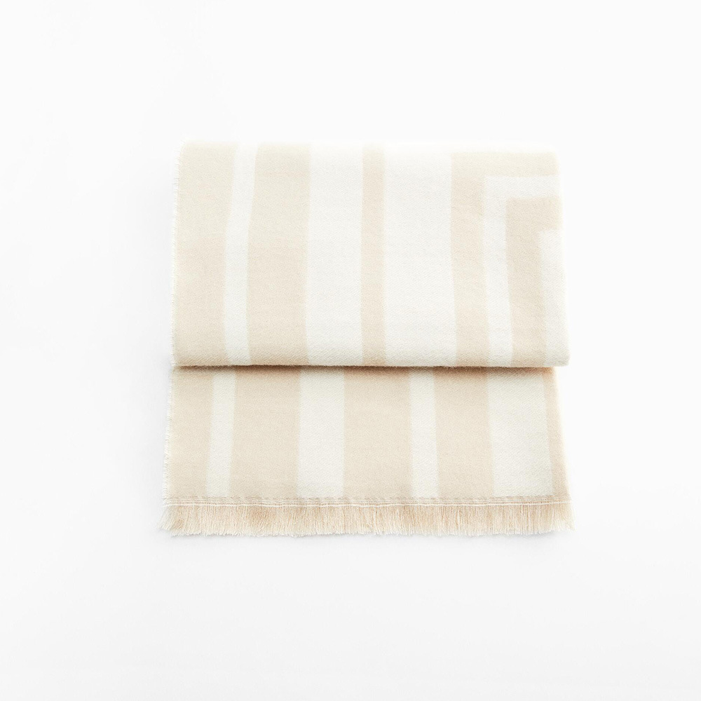 New geometric print design sense scarf wool border layer soft imitation cashmere scarf women's winter extra shawl neck_voghion.com