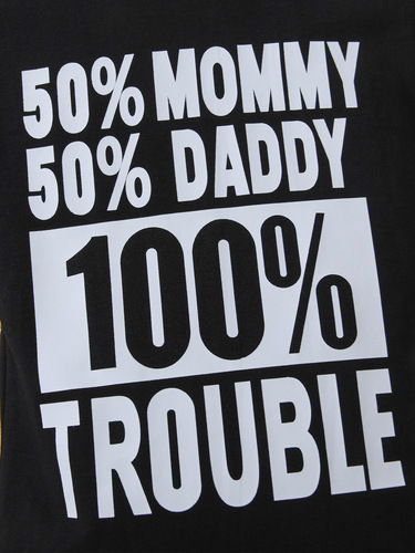 Summer New Kids' Letter Print Casual Tri-Top Bodysuit