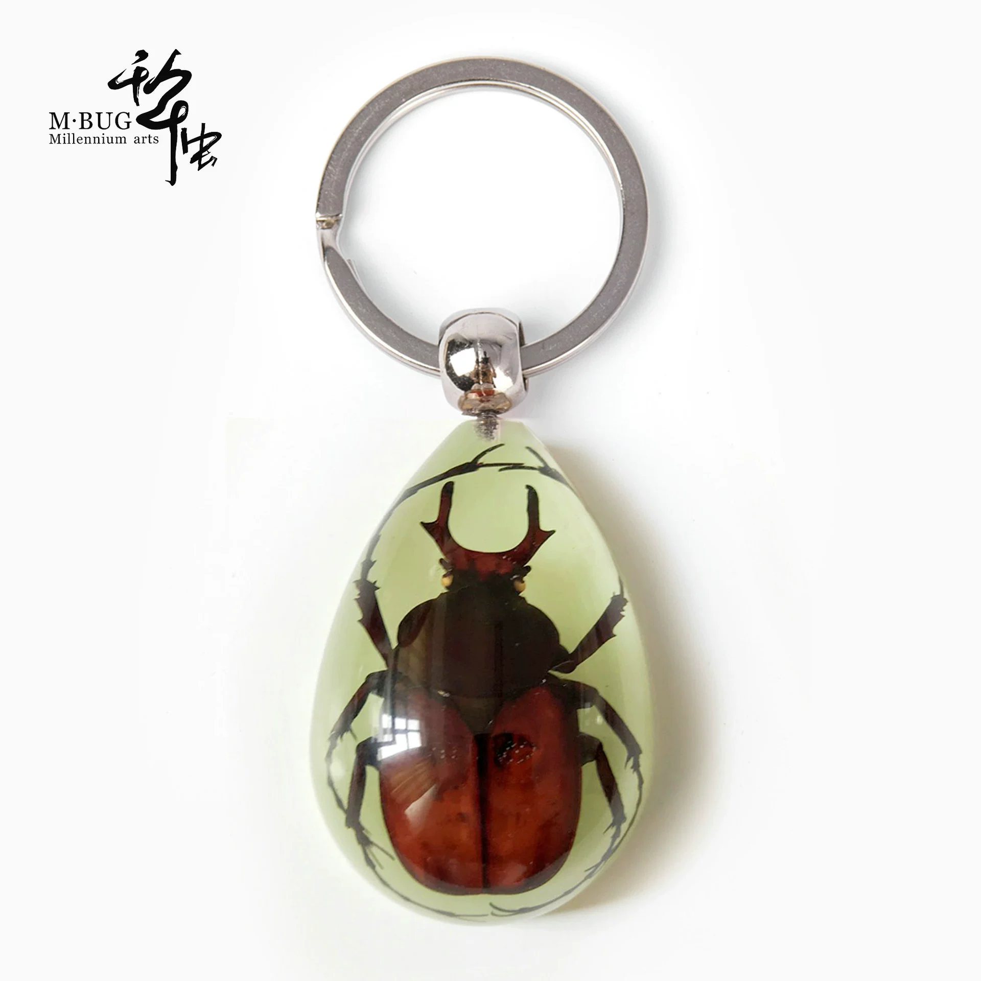 П Millennium Bug Highly Transparent Resin Glue Luminous Scorpion Scarab Hu Feng Real Insect Specimen Gift Keychain