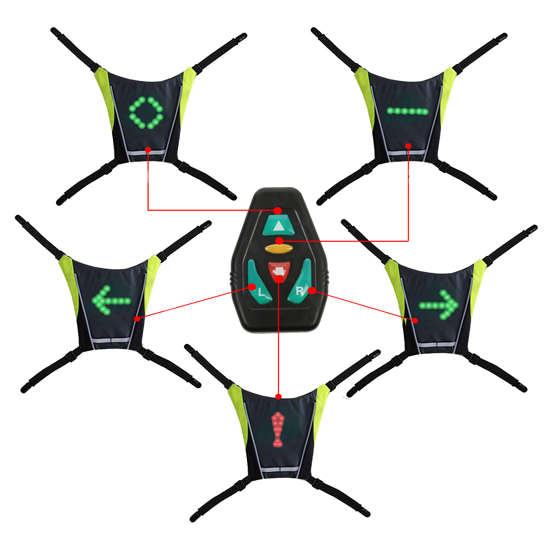 Control remoto LED luminoso mochila luminoso colgante luminoso Mochila Clip señal de giro seguridad montar luz de advertencia