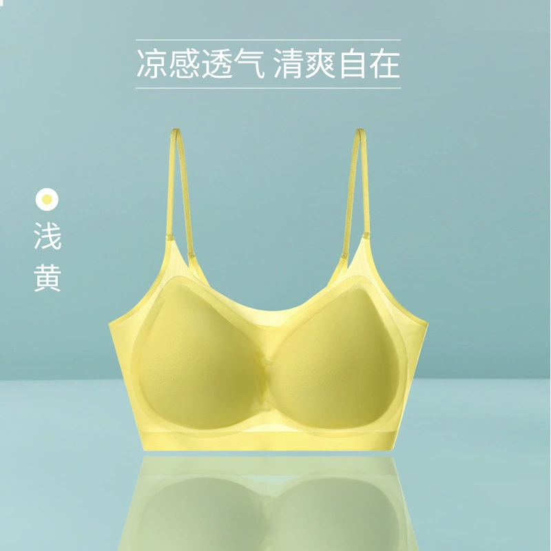 Summer ultra thin silk straps, underwear, comfortable bra top, plus size
