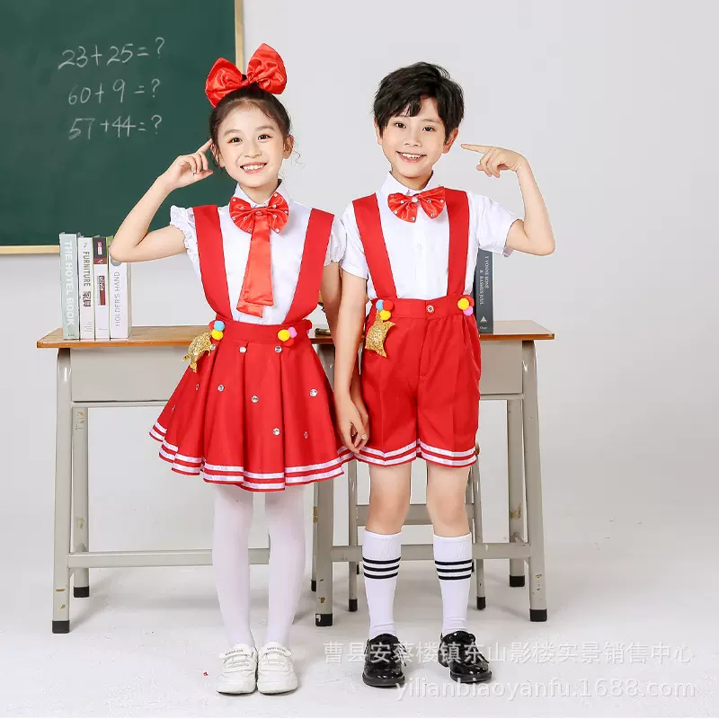 六一儿童大合唱服中小学生演出服诗歌朗诵服幼儿园歌咏表演服批发