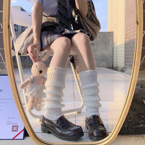 Lolita socks knitted JK girls calf pile socks foot covers women's autumn and winter warm Lolita socks