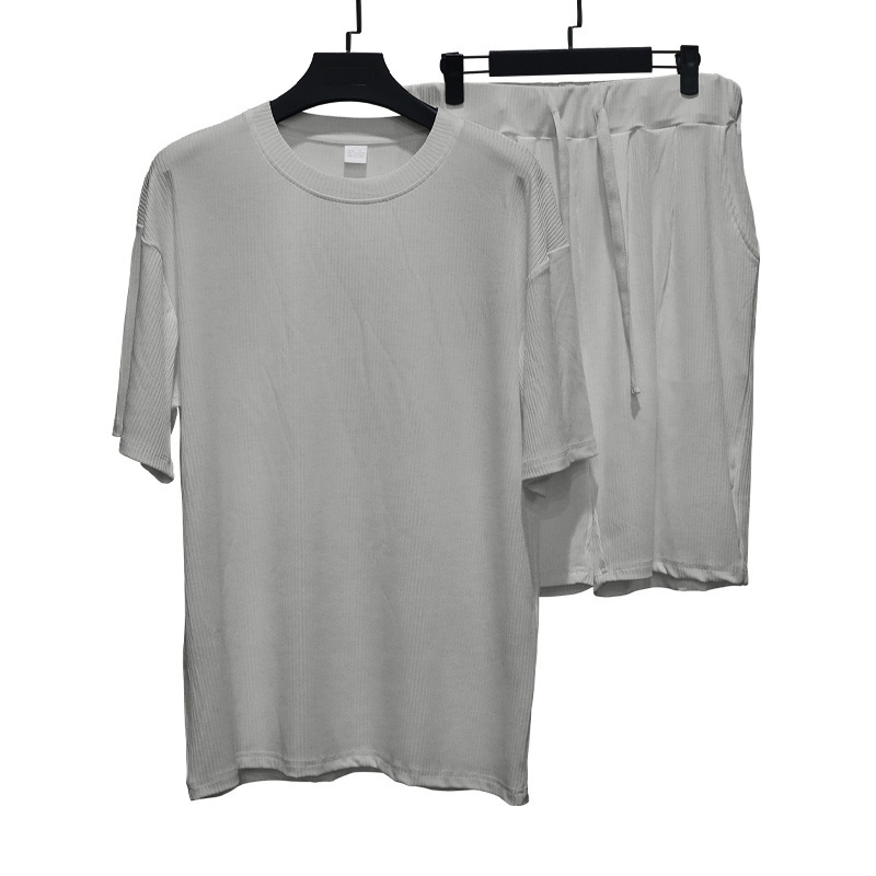 Herren Freizeit Set Aus Gerippter Eisseide Mit Shorts_voghion.com