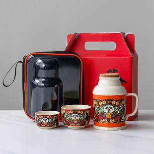 Ru Kiln Nostalgic Small Thermos Household Mug with Lid Large Capacity Ceramic Hand Warmer Office Teapot Teacup