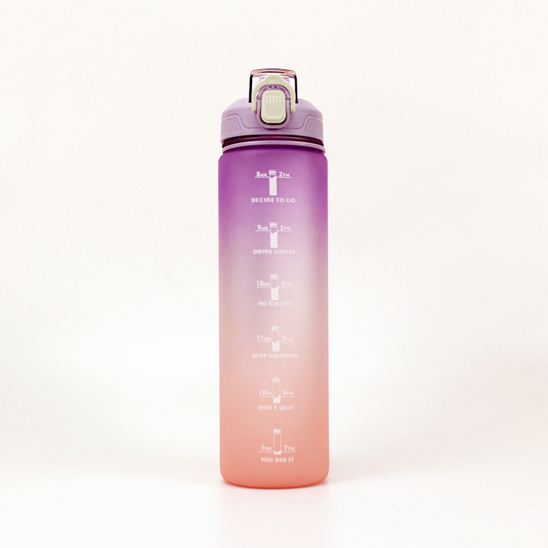 Amazon 1000ml chorro de arena gradiente de agua taza conveniente transfronteriza deportes hervidor Arco Iris taza gran capacidad espacio taza