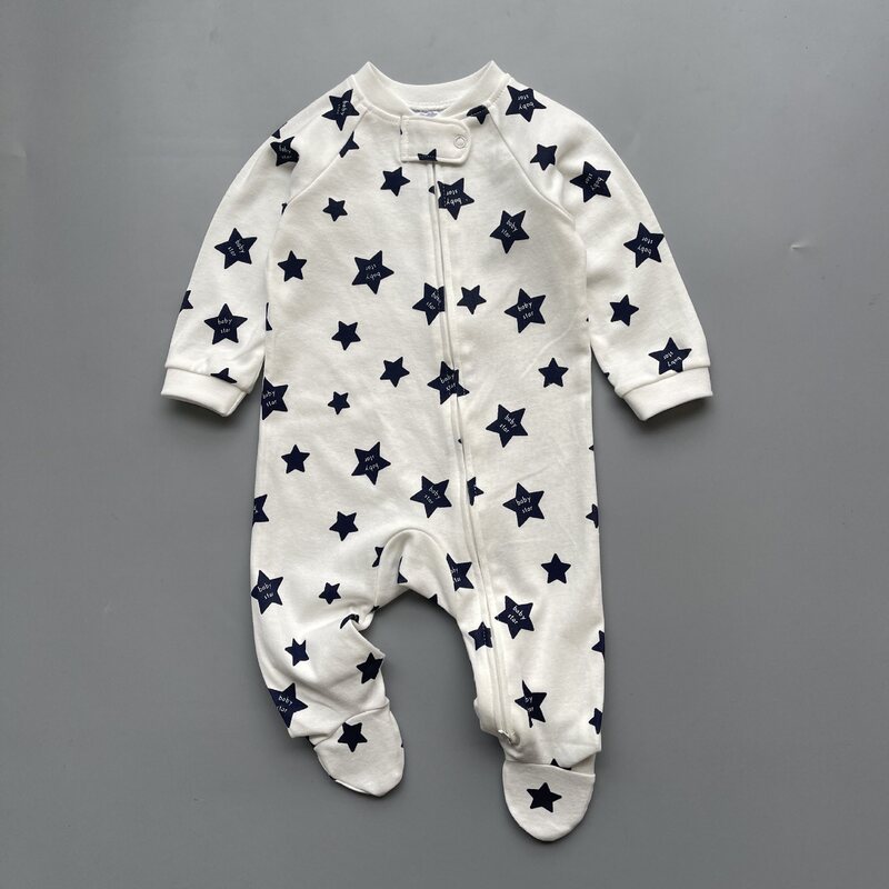 New Style Newborn Baby Clothes, Class a Pure Cotton Close-Fitting Spring and Autumn Baby Jumpsuit, Long-Sleeved Double Zipper Romper New Style Newborn Baby Clothes, Class a Pure Cotton Close-Fitting Spring and Autumn Baby Jumpsuit, Long-Sleeved Double Zipper Romper