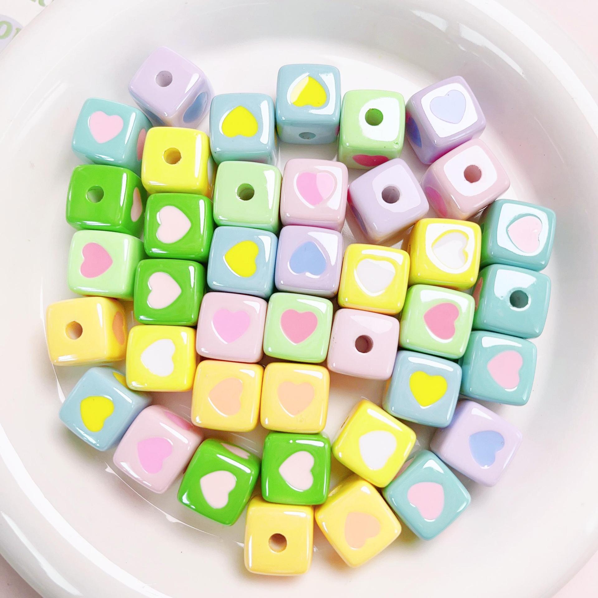 21g Weight Beads Jewelry Making Type Beaded, Mobile Phone Chain, Bracelets, Necklace Classification 10 PCS/Package Quantity Arylic Material Heart Shape Pattern All Seasons Season Cute, Vacation, Classic Style Style Enamel, Enamel Craft 10 PCS/Package Arylic Heart Shape Beaded Mobile Phone Chain Bracelets Beads 5