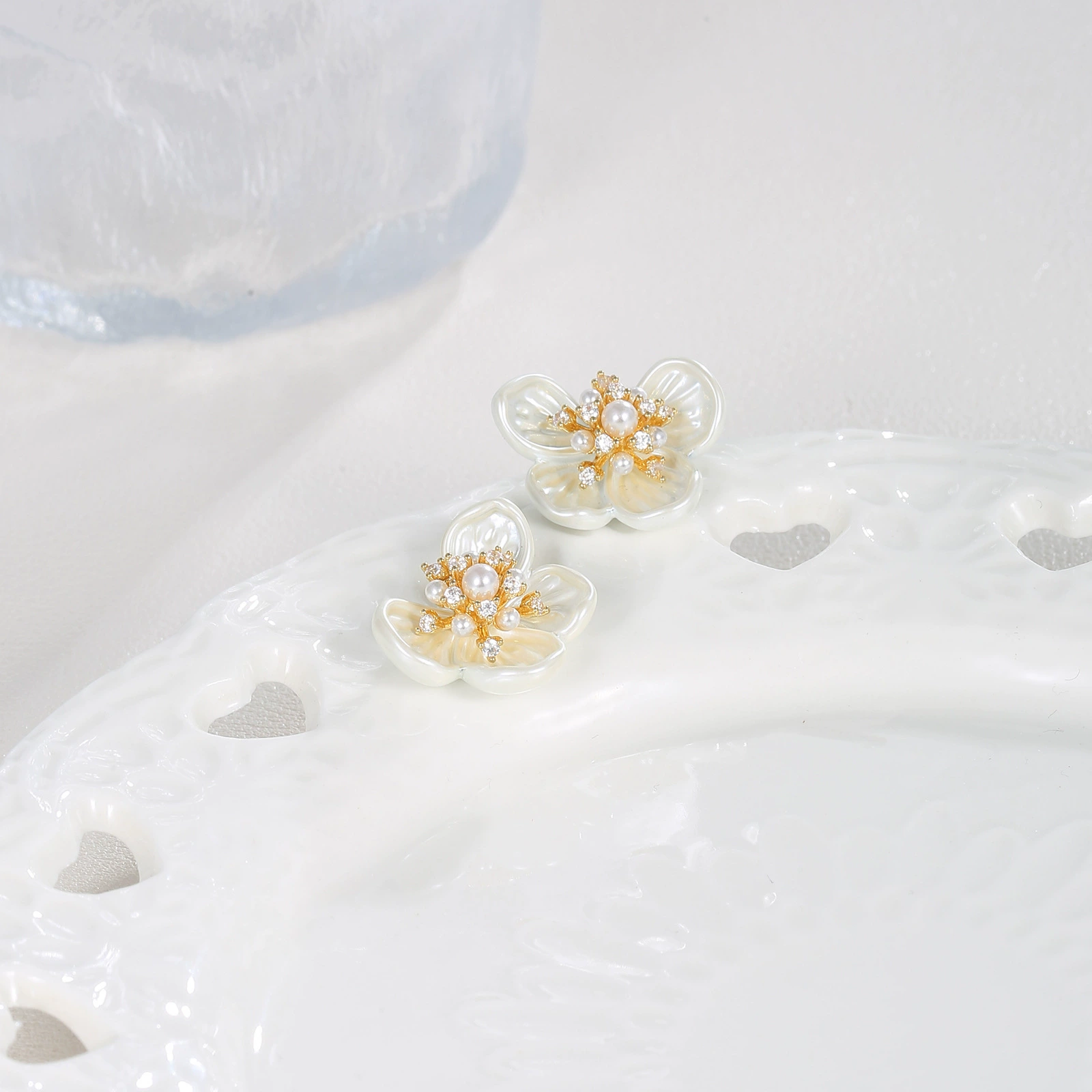 Серьги, модные серебряные иглы, стиль Chanel, цветочные