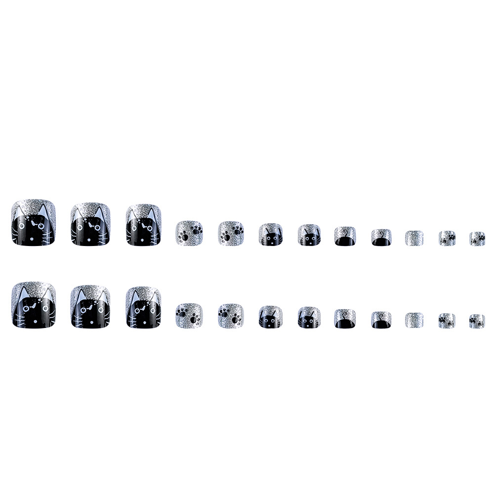 Glitter pies desgaste de uñas pies pieza de uñas terminado al por mayor uña parche de uñas pieza de uñas falsa