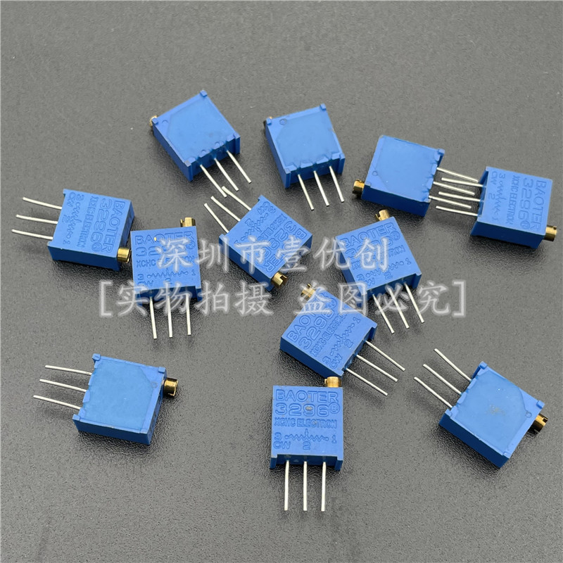 3296W电位器 3296W-W103-(10K)欧姆 多圈精密顶调可调电阻