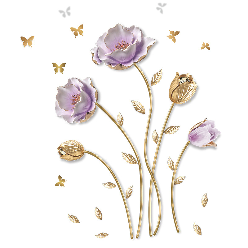 Stickers muraux fleur en relief 3d autocollants étanches_voghion.com