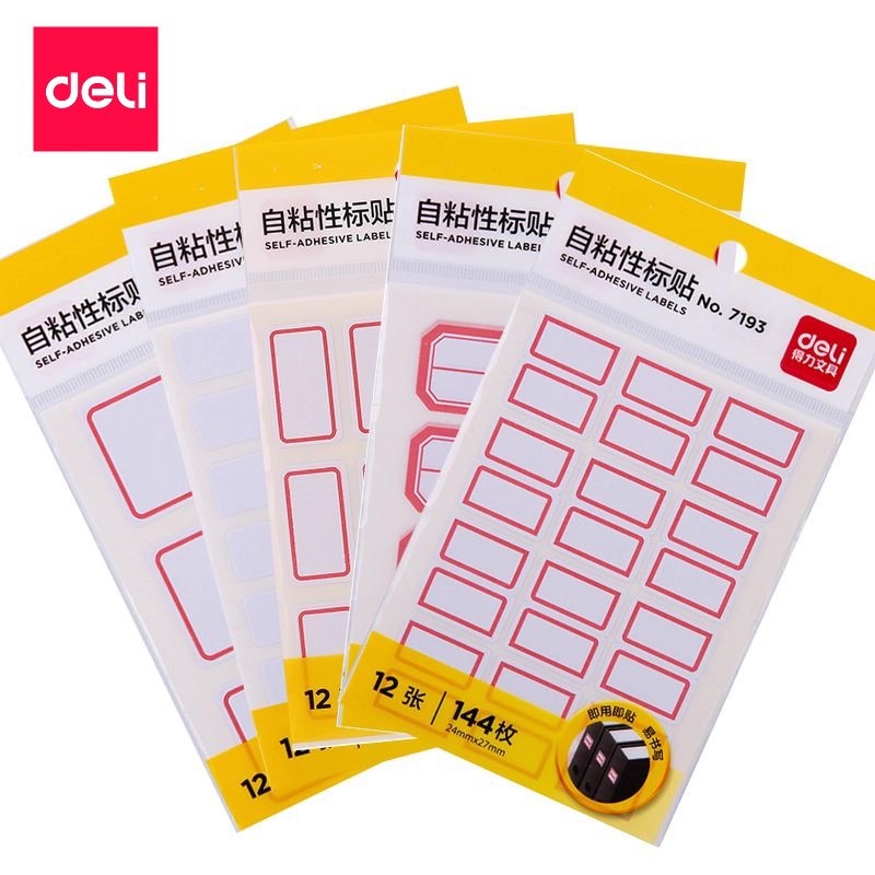 Deli Label Stickers Self-Adhesive Label Paper Non-Drying Adhesive Labels Handwritten Blank Stickers Marking Stickers Single Pack