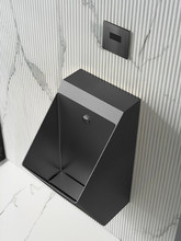 摩森高 北欧黑色不锈钢小便池酒吧小便斗挂墙式感应小便器尿兜